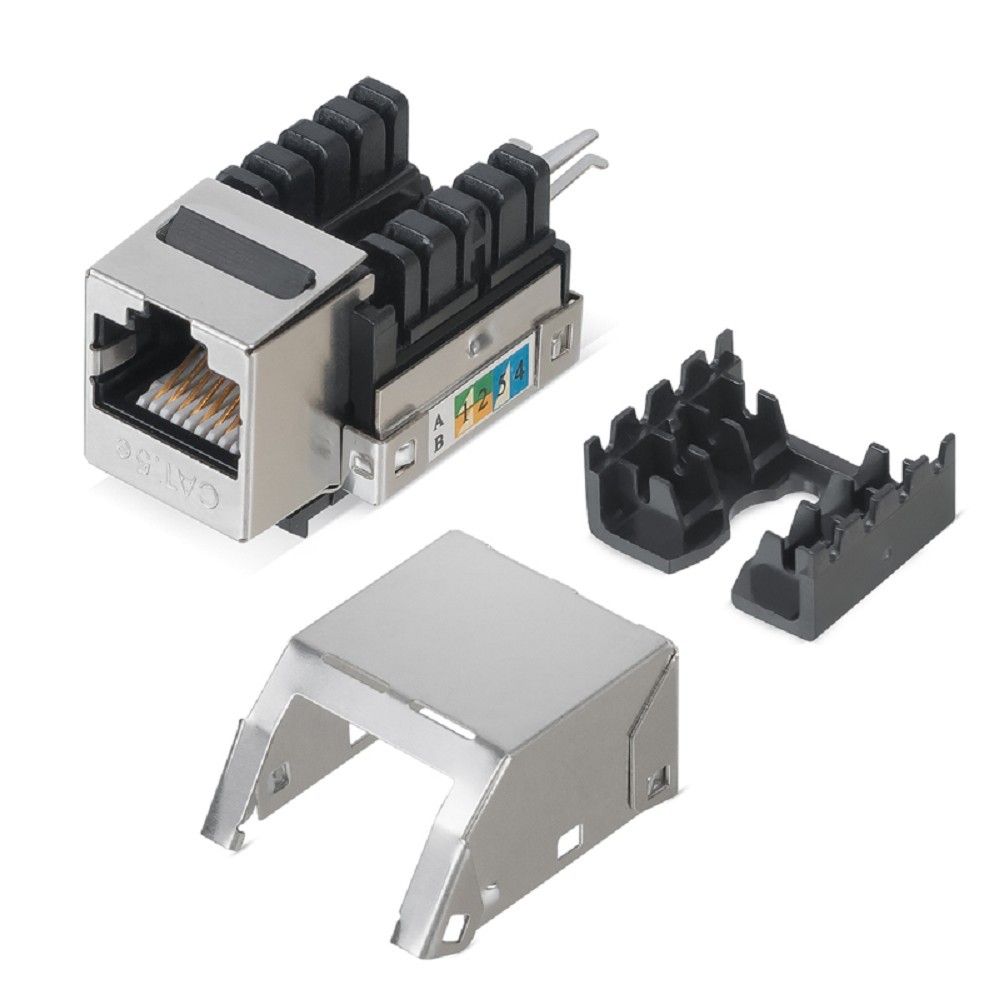 Rexant (02-0072) Модуль Keystone Jack RJ-45(8P8C), FTP экранированный, CAT 5e, тип 90 градусов PRO