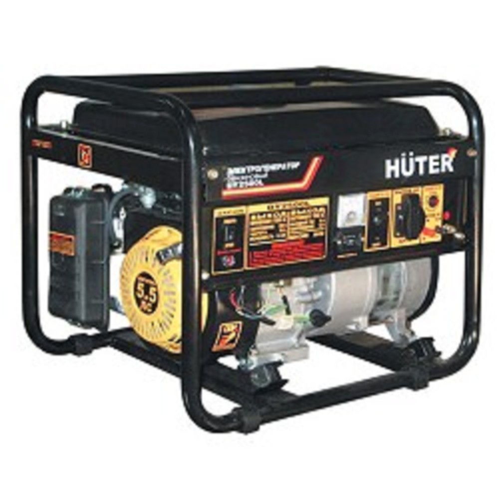 Huter DY2500L 64/1/3 Электрогенератор {четырехтактный, 2000Вт, 220В/50Гц, 76Дб, принудительное охлаждение, бак 12 л, расход бензина 395 г/кВтч, габариты 560х450х460, вес 37 кг} 4606059015048