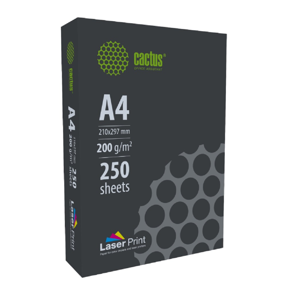 Бумага Cactus CS-LPA4200250 A4/200г/м2/250л./белый для лазерной печати