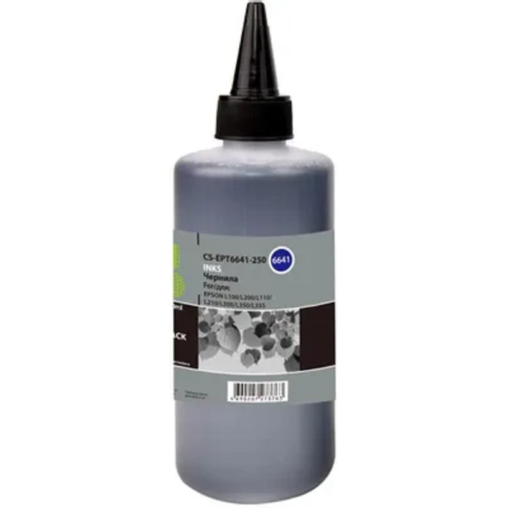 CACTUS Чернила CS-EPT6641-250 черный 250мл для Epson L100/L110/L120/L132/L200/L210/L222/L300/L312/L350/L355/L362/L366/L456/L550/L555/L566/L1300