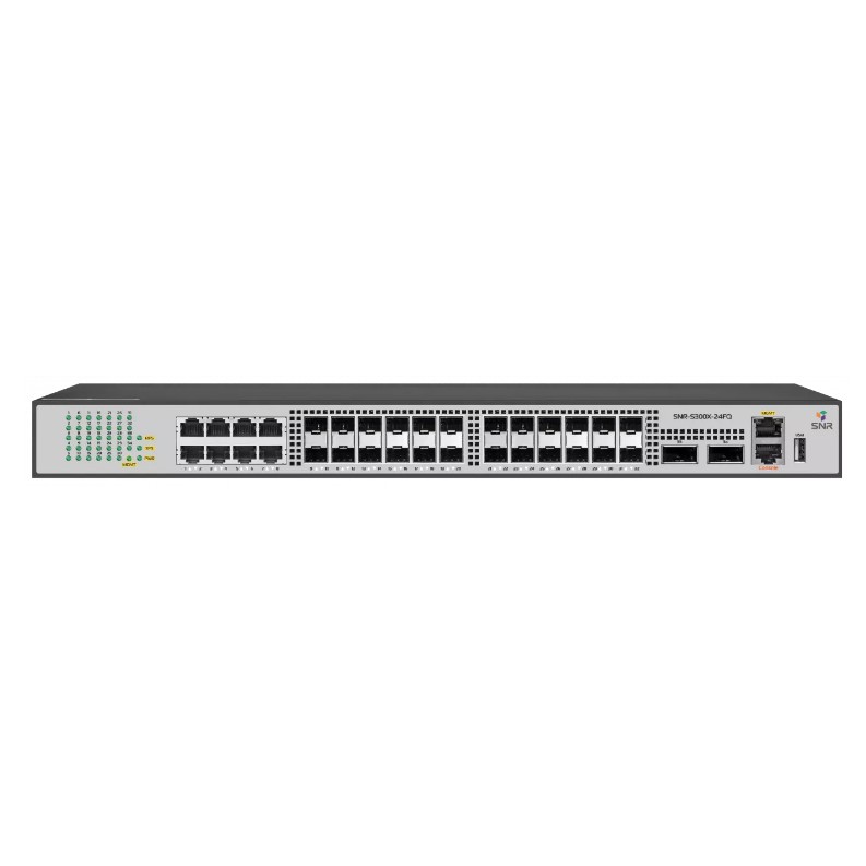 SNR SNR-S300X-24FQ Управляемый коммутатор уровня 3, 8 портов 10/100/1000Base-T, 24 порта 1/10G SFP+, 2 порта 40G QSFP+, встроенный БП ~220V AC, RPS 36-72V DC