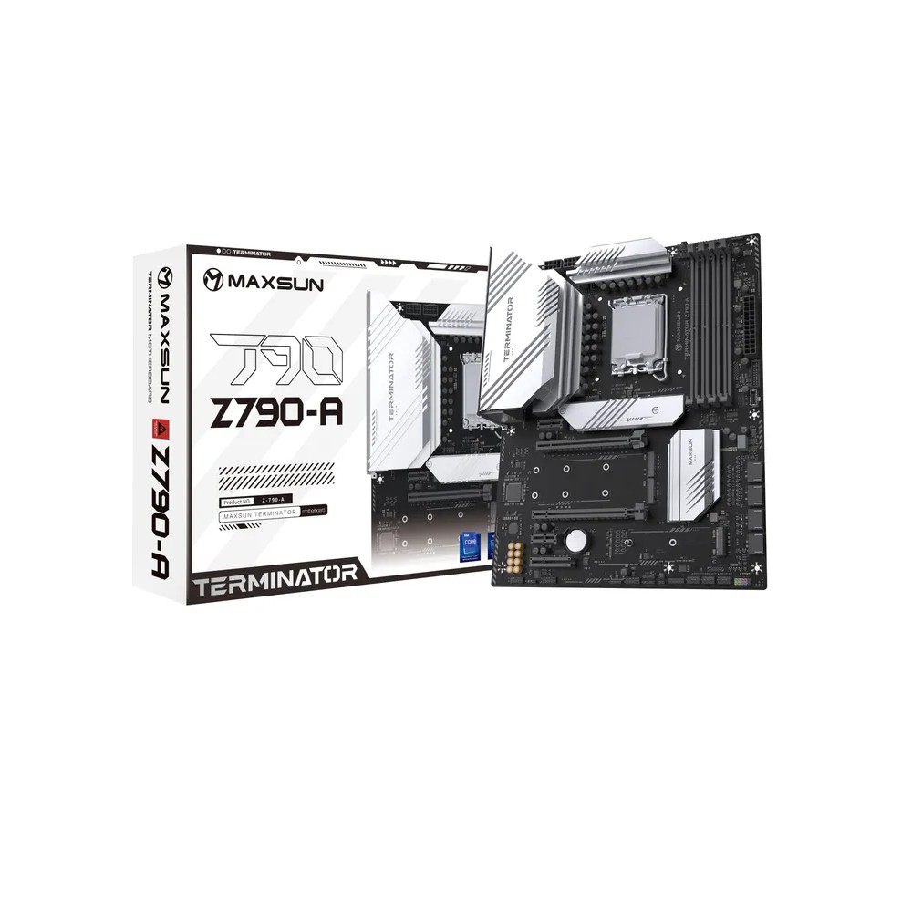 MAXSUN MS-Terminator Z790-A (Socket 1700, ATX, 4*DDR5(192Gb), DP/HDMI, 4*SATA3, 4*M.2, 1xPCI-E x16 /2xPCI-E x4, 1*Type-C, 4*USB 2.0,  4*USB 3.2 , LAN 1*2.5G, RTL)