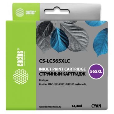 Cactus LC565XLC Картридж  для Brother  MFC-J2510, голубой
