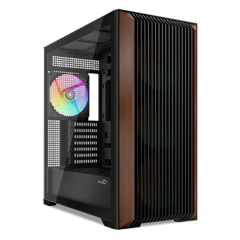 Case SAMA Z60 Black, Midi-Tower, TG, 4x140mm ARGB, 2xUSB 3.0 + 1xUSB 3.1 Type-C, E-ATX, ATX, mATX, mITX Black