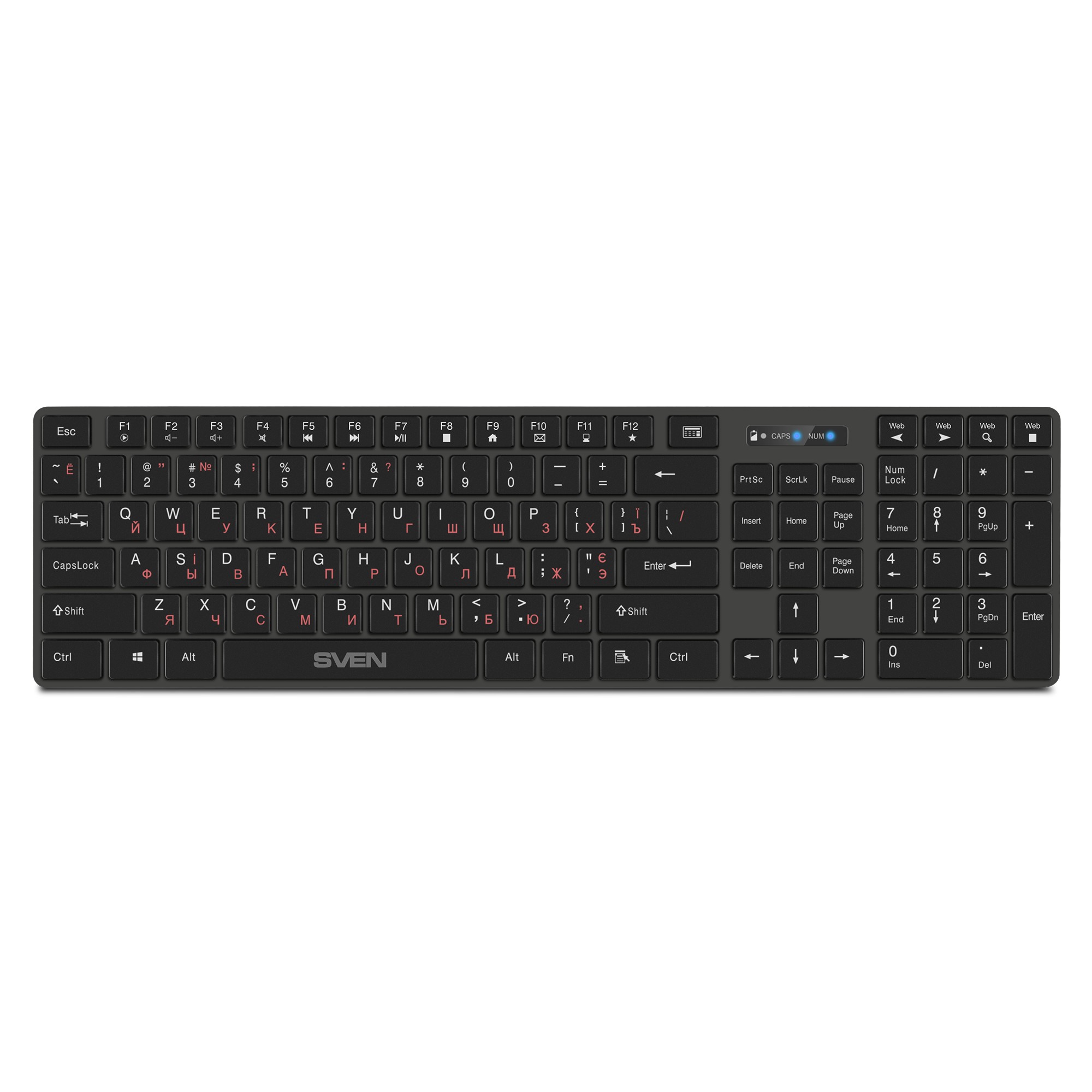 Беспроводная клавиатура SVEN KB-E5300W графит (109 кл.+12Fn)