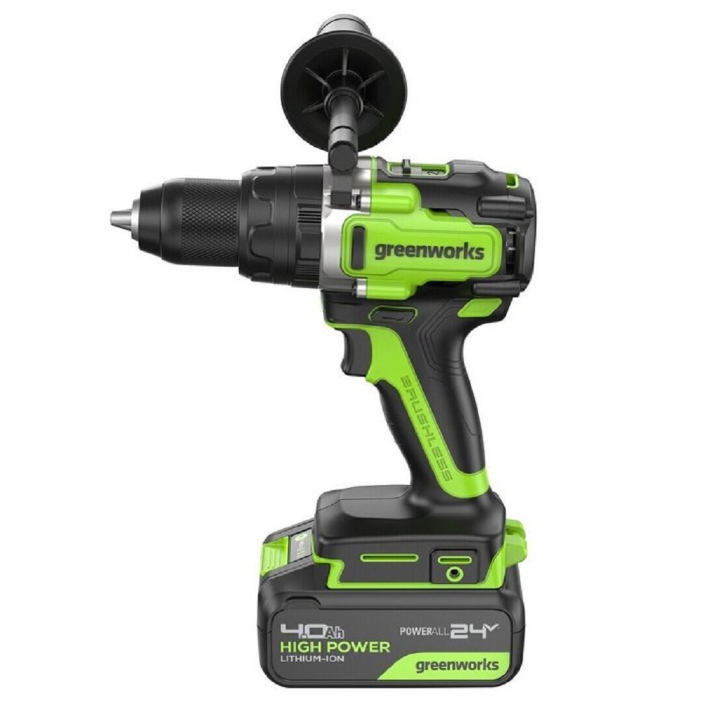 Greenworks GD24DD140 Дрель-шуруповерт аккумуляторная, 24V, 70/140Нм,Anti-kickback,2х4Ач,ЗУ,кор [3707607CUD]
