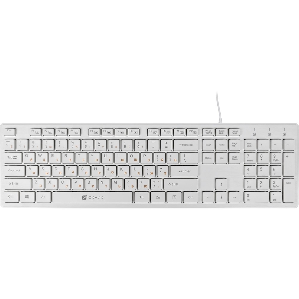 Клавиатура Oklick 500M белый USB slim Multimedia  [1061586]