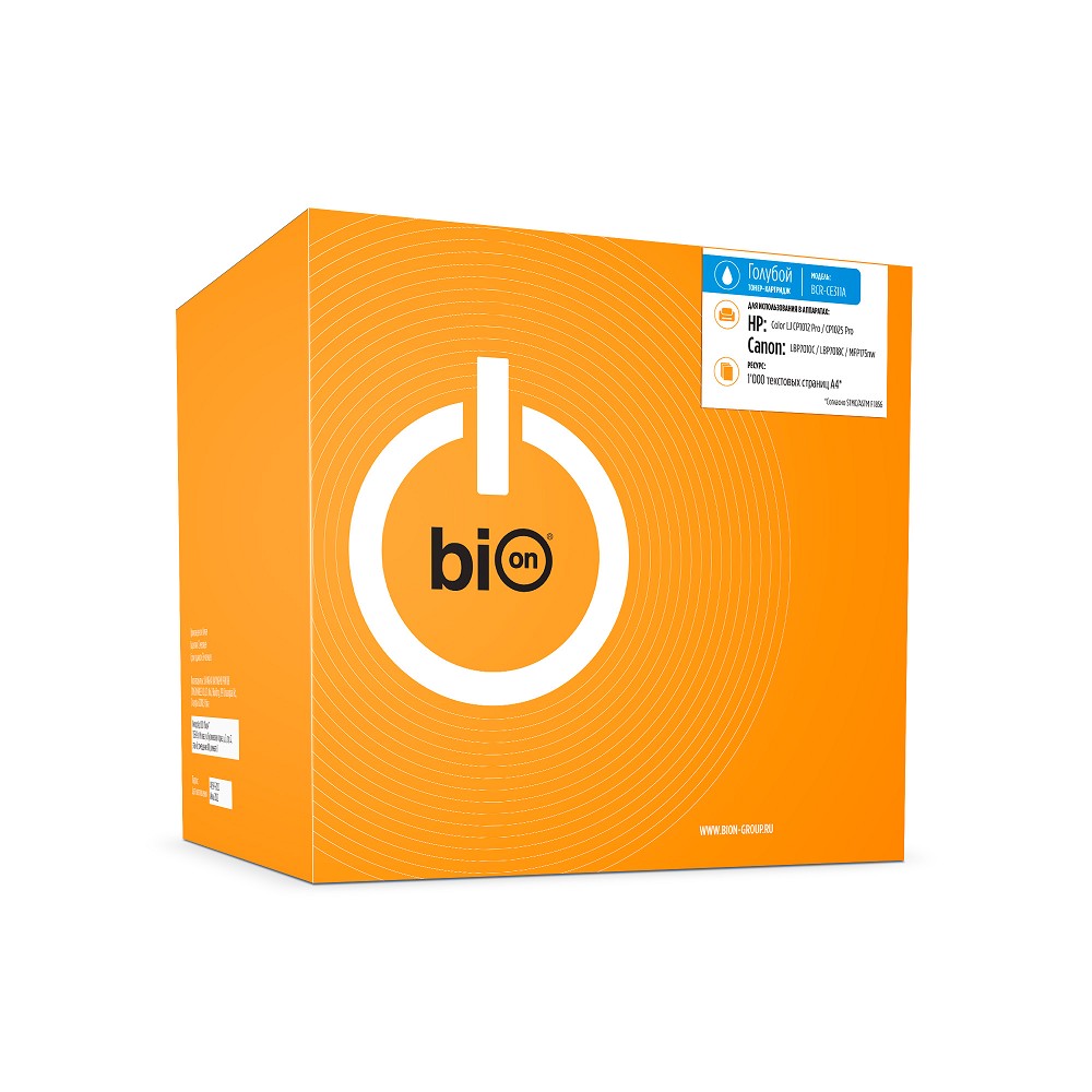 Bion BCR-CE311A Картридж для HP{ LaserJet CP1012 Pro/CP1025 Pro; Canon LBP7010C/LBP7018C/MFP175nw }(1000  стр.),Голубой, с чипом