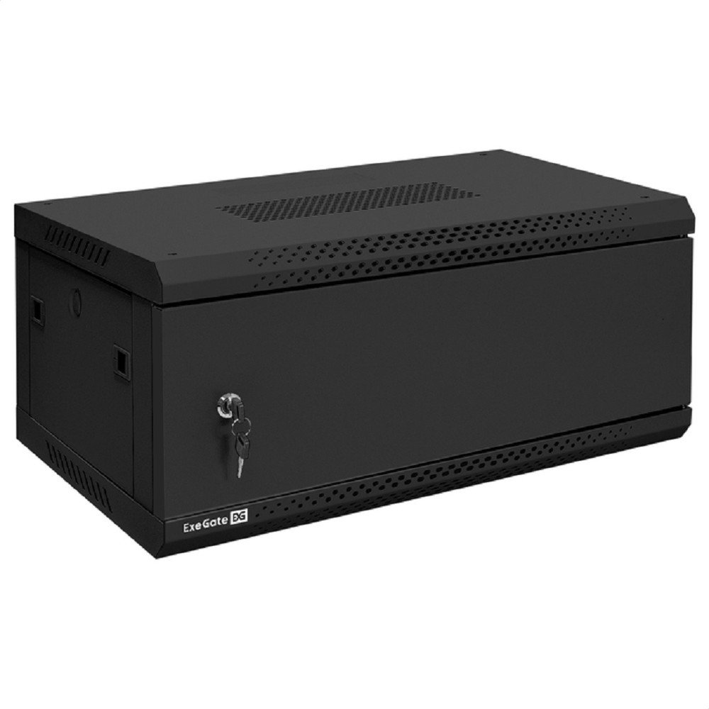 Exegate EX300252RUS Шкаф телекоммуникационный 19" настенный 4U ExeGate EC-WM-4U.450.M.BLACK (19”, 4U, 600x450x280mm (ШхГхВ), передняя дверь металл, съемные боковые панели, пыле- и влагозащита IP23, че