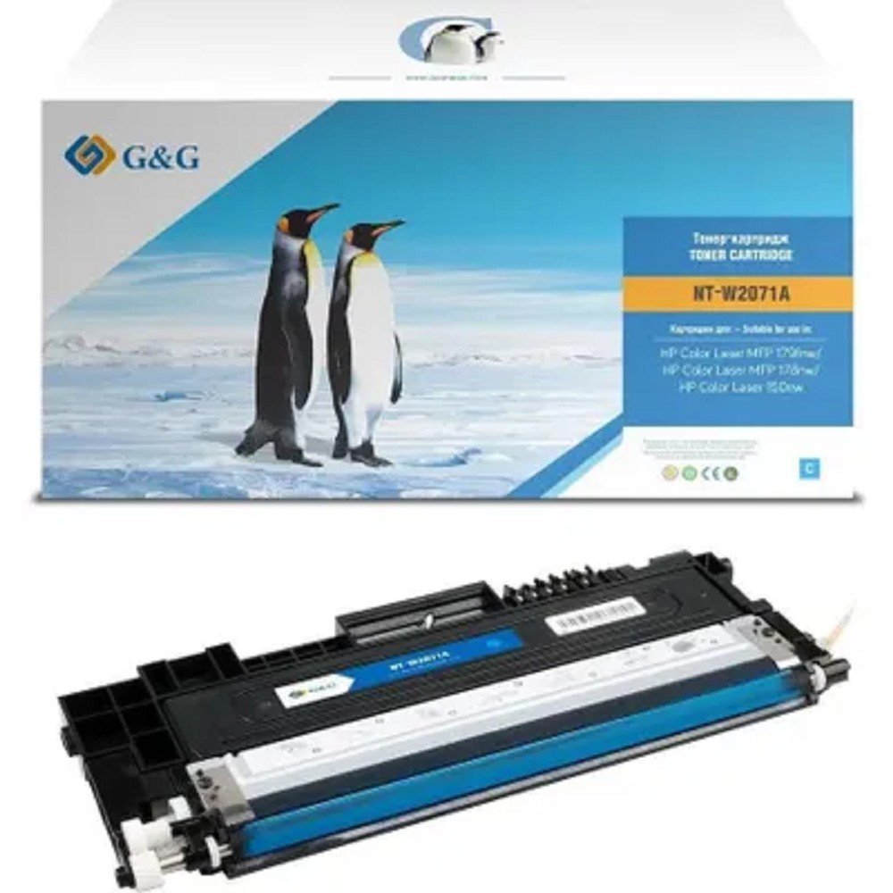 Тонер-картридж G&amp;G,GG-W2071A  аналог HP W2071A/117A синий 0.7k с чипом