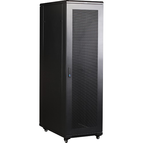 Шкаф коммутационный Lanmaster Business (TWT-CBB-27U-6X8-G1) напольный 27U 600x800мм пер.дв.стекл задн.дв.спл.стал.лист 2-хст. 2 бок.пан. 800кг черный IP20