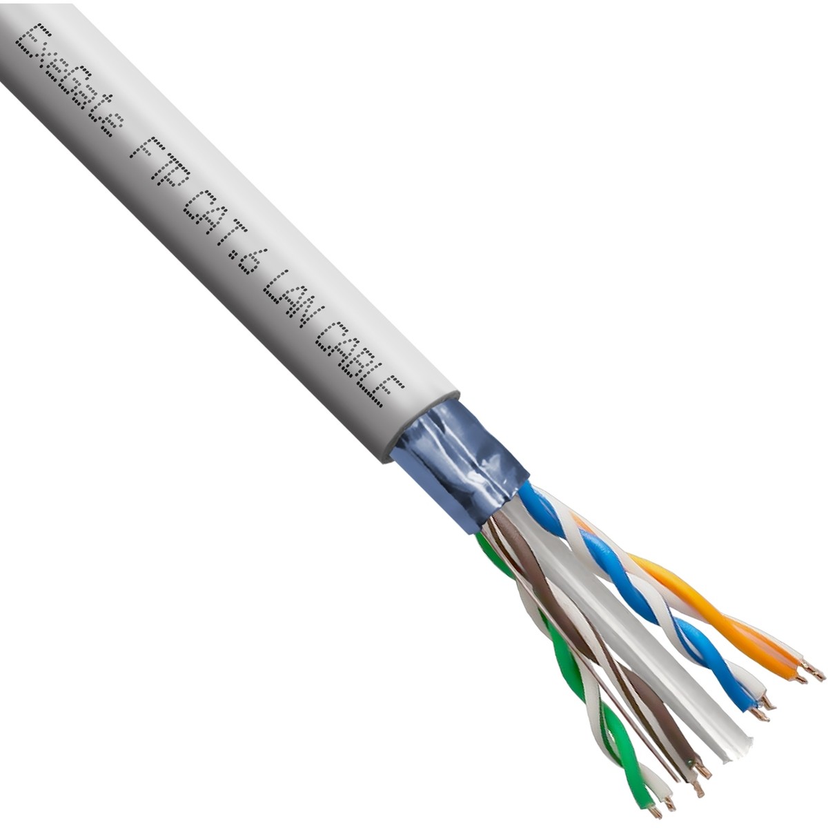 Exegate EX300619RUS Кабель ExeGate FUTP4-C6-CCA-S23-IN-PVC-GY-305 FTP 4 пары кат.6 CCA, 0.57мм (23AWG), экран, 305м, серый, PVC