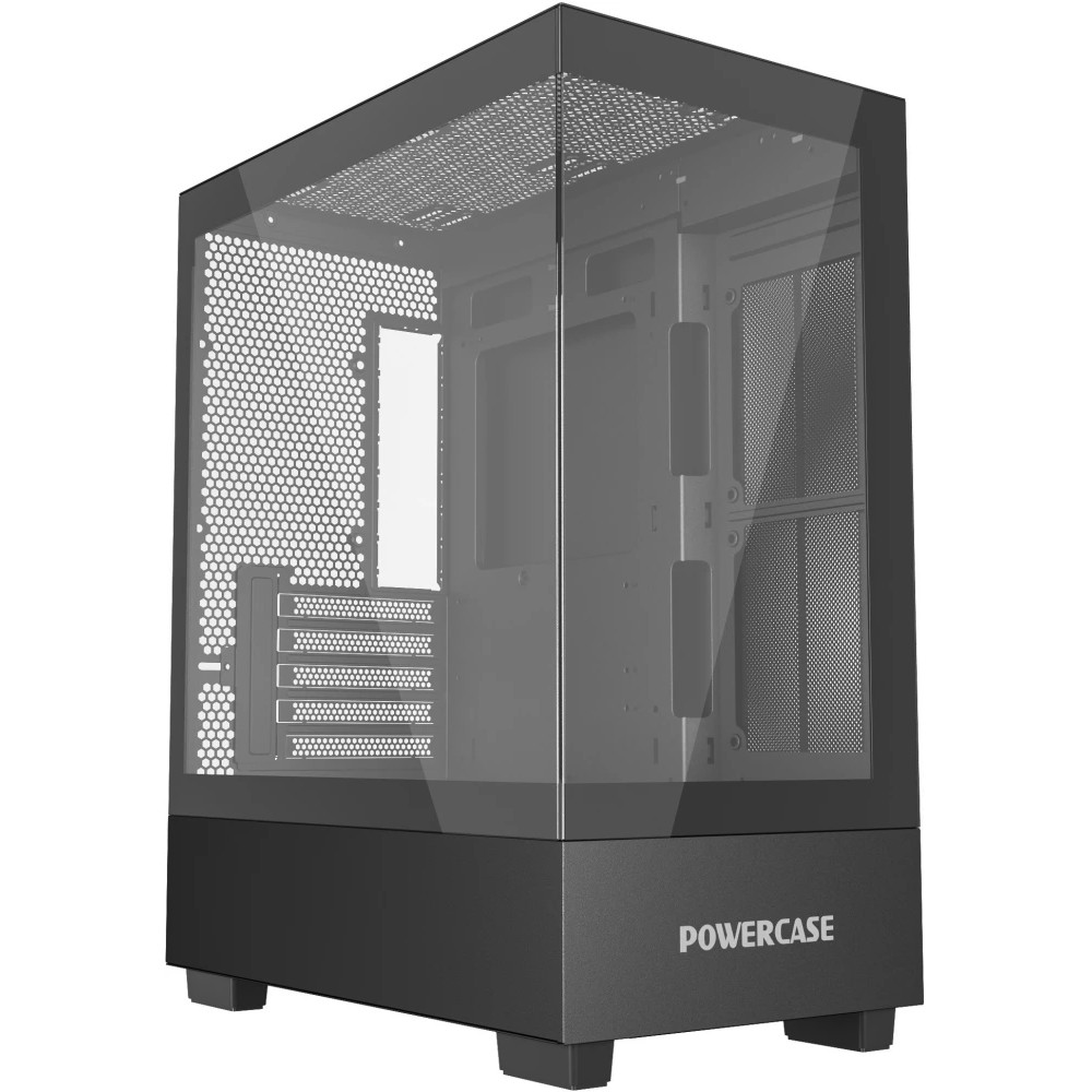 Powercase Vision Micro M, Tempered Glass, чёрный, mATX  (CVMMB-L0) 