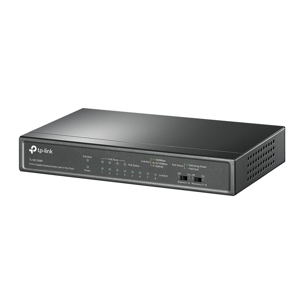 TP-Link TL-SG1008P Настольный коммутатор с 8 гигабитными портами (4 порта PoE+)