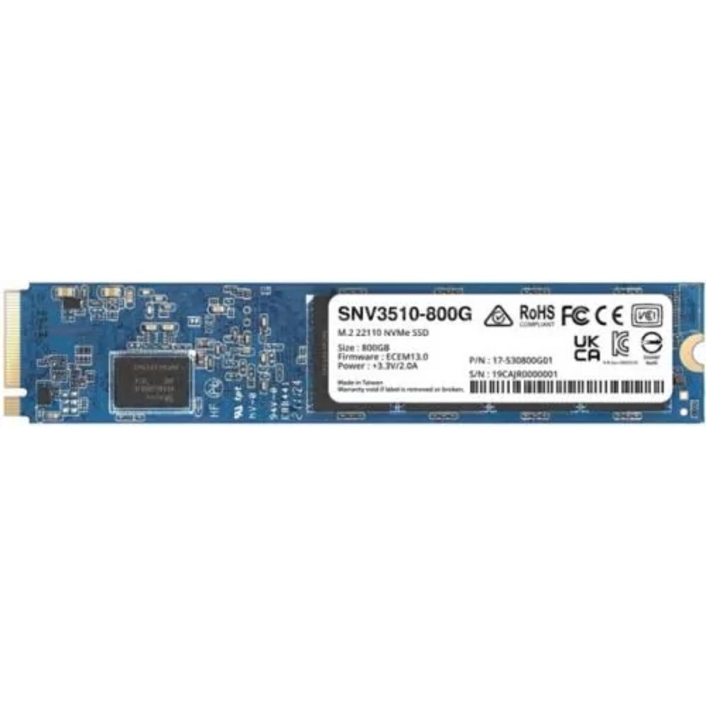 Synology SNV3510-800G SSD SNV3000 Series PCIe 3.0 x4 ,M.2 22110, 800GB, R3100/W1000 Mb/s, IOPS 400K/70K, MTBF 1,8M repl SNV3500-800G'