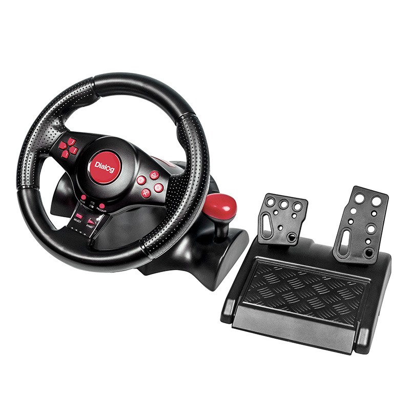 Dialog Игровой руль GW-230VR Dialog Fast Drive - вибро, 2педали+рычаг, PC USB/PS4&amp;3/XB1&amp;360/Android/Switch 