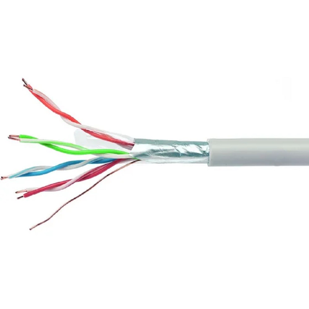 Cablexpert FPC-6057-4-CU/100 Кабель Cablexpert (RU) FTP indoor 4x2x0.57, медный, кат.6, однож., 100м, box, серый