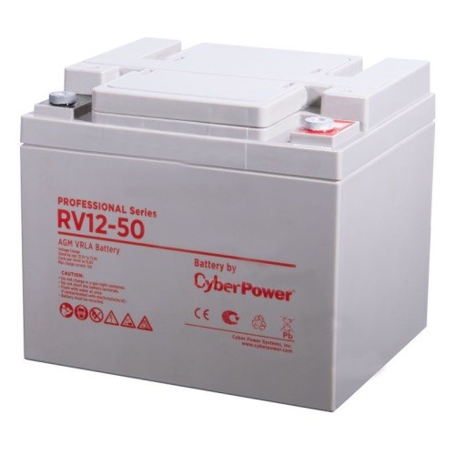 CyberPower АКБ RV 12-50 12V/50Ah {клемма М6, ДхШхВ 197х165х170мм., высота с клеммами 170, вес 15,3кг, срок службы 10 лет}