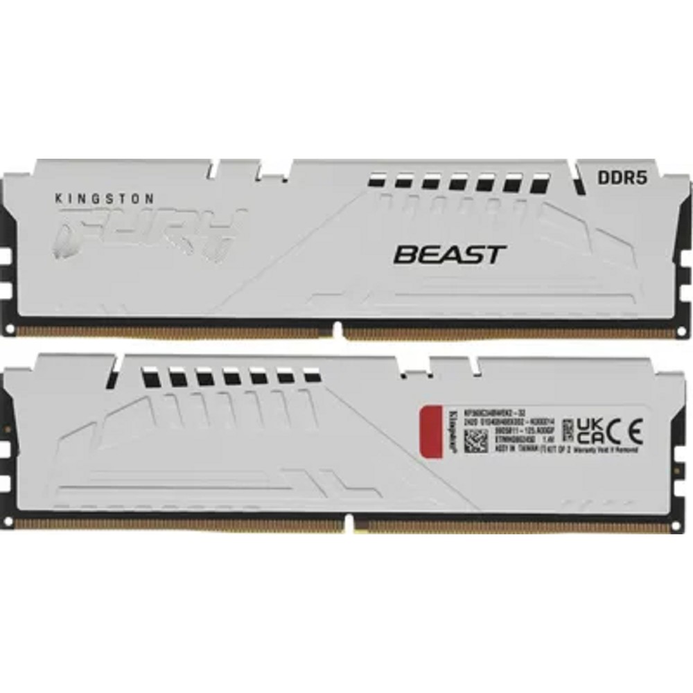 Kingston DDR5 DIMM 2x16GB 6800MHz KF568C34BWEK2-32 Fury Beast RTL Gaming PC5-54400 CL34 288-pin 1.4В kit dual rank с радиатором Ret