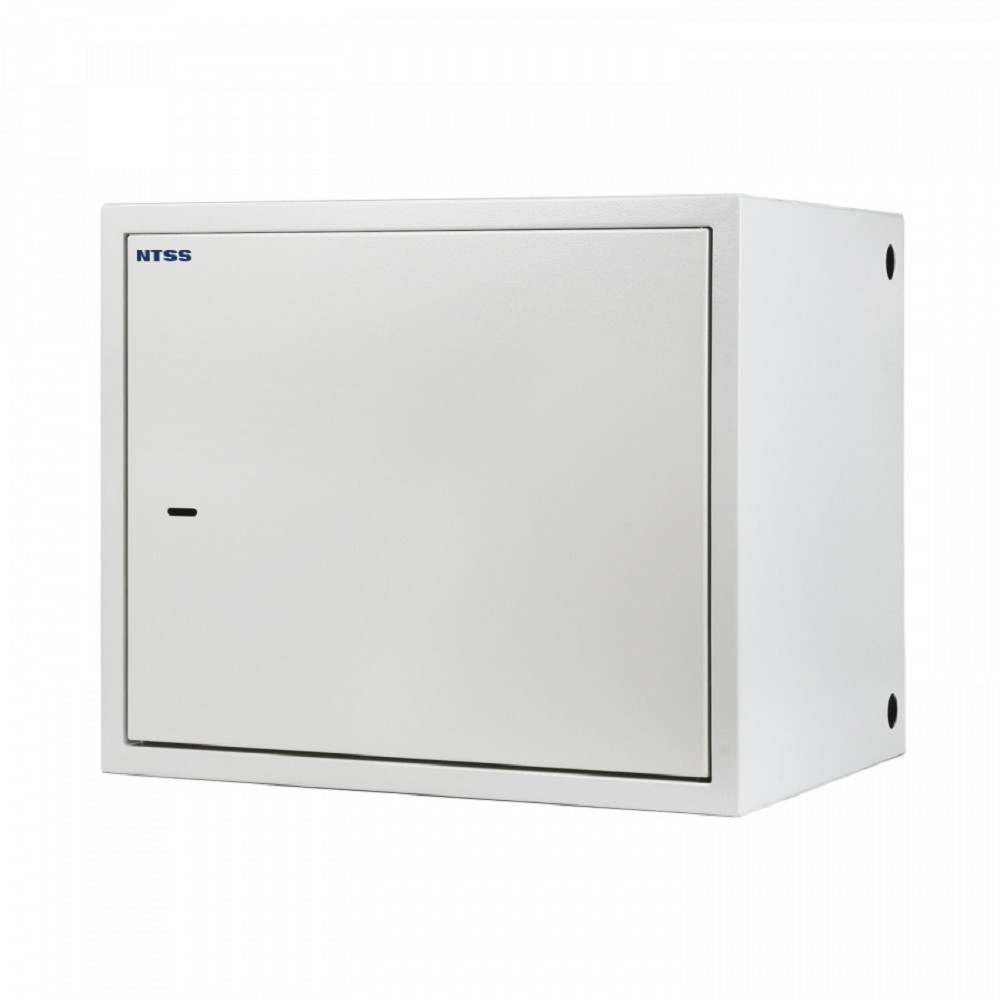 NTSS Шкаф настенный антивандальный распашной NTSS WAR 10U 550*400мм, 2 профиля 19, сварной, серый RAL 7035 NTSS-WAR10U5540
