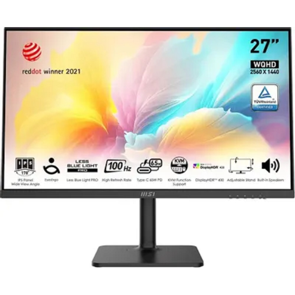 MSI PRO 27" MD272QXP черный {IPS 2560x1440 100Hz 16:9 300cd 178/178 HDMI DisplayPort USB HAS Pivot} [9S6-3PB19H-233]