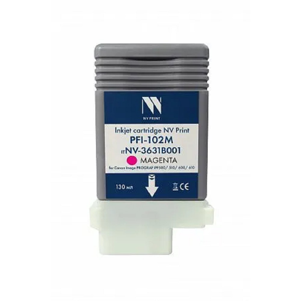 Струйный картридж NV Print PFI-102M (NV-3631B001) Magenta для Canon ImagePROGRAF iPF500/510/600/610 (130 мл) 