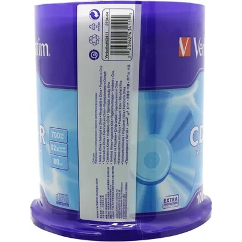 Verbatim Диски CD-R 100 шт 700Mb 52x Cake Box ( 43411)