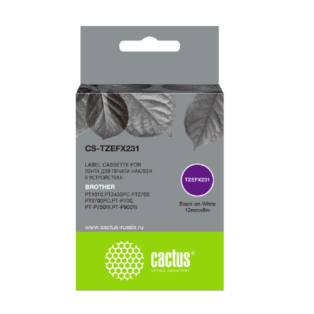 Картридж ленточный Cactus CS-TZEFX231 черный для Brother 1010/1280/1280VP/2700VP