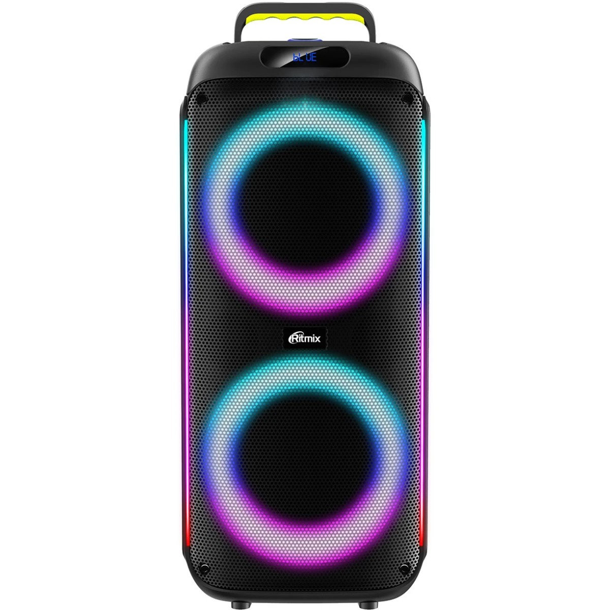 RITMIX SP-640B черный {Bluetooth, FM-радио, RGB-подсветка, AUX, USB, microSD (до 32 Гб, MP3), дисплей: LED, до 6 часов, вход: Jack 6.3 мм, Jack 3.5 мм}