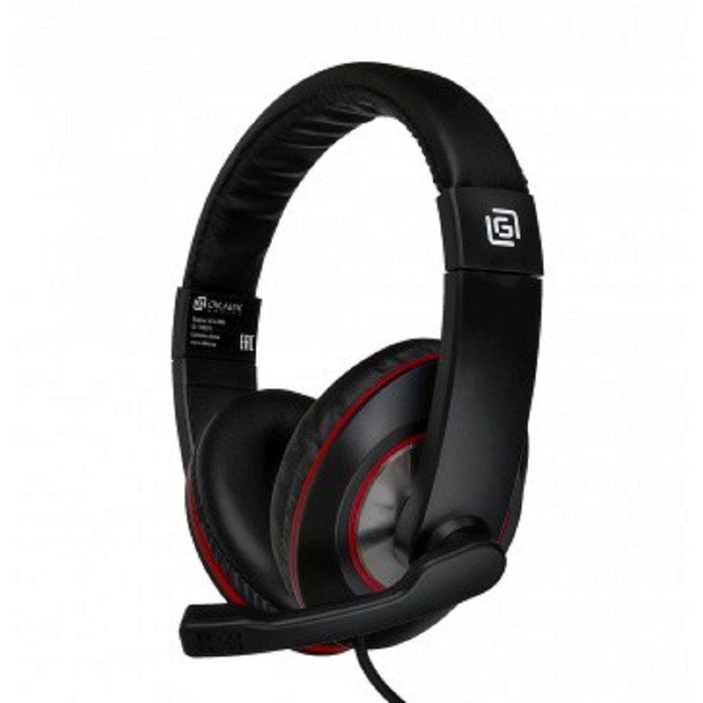 Oklick HS-L390G DRAGON черный/красный 1.8м мониторные оголовье (1100413)