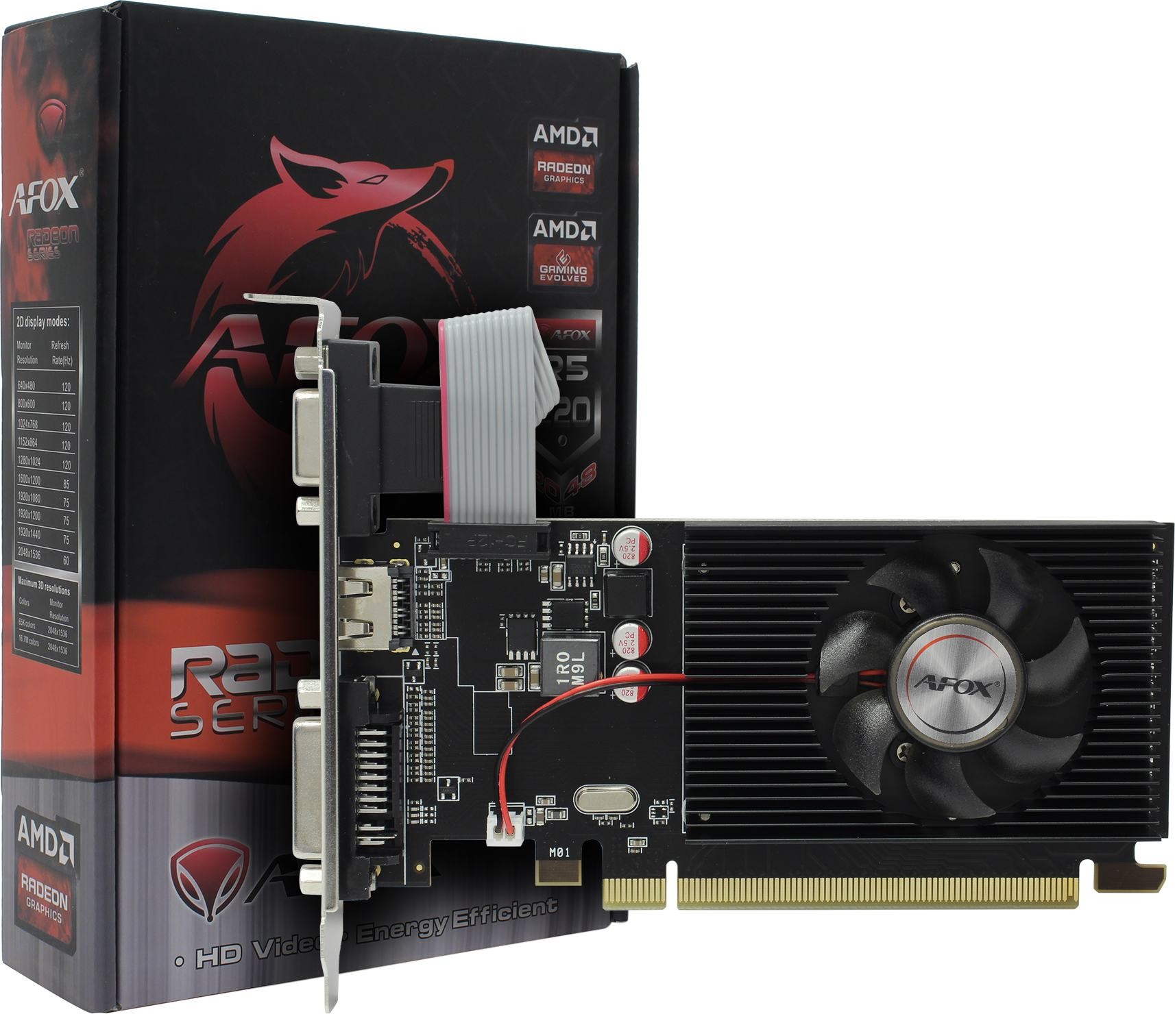 Видеокарта AFOX  PCI-E  R5 220 2GB DDR3 64bit DVI HDMI (AFR5220-2048D3L5) RTL