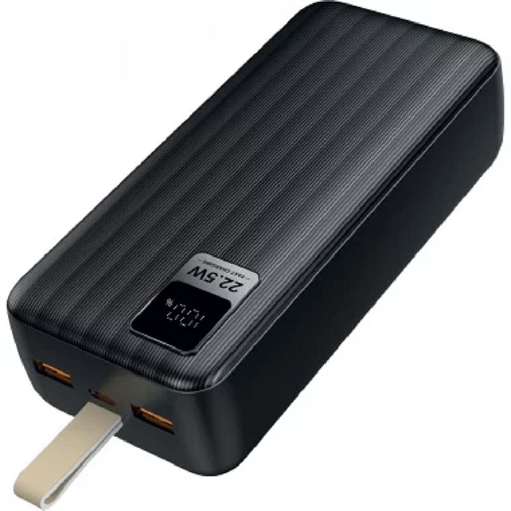 Perfeo Powerbank WATERFALL 30000 mAh/LED дисплей/PD + QC 3.0/Type-C/2 USB/Выход: 5A, max 22.5W/Black (PF_D0174)