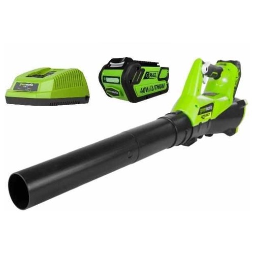 Greenworks Воздуходув аккумуляторный G40ABK4, {40V, с 1хАКБ 4 А.ч и ЗУ} [2400807UB]
