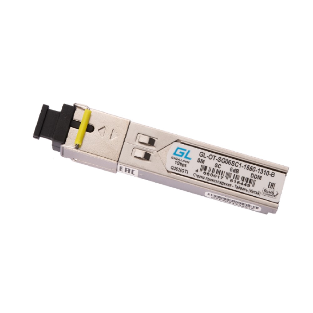 NIKOMAX GL-OT-SG06SC1-1550-1310-B Модуль SFP, WDM, 155Mb/1,25Gb/s одно волокно SM, SC, Tx:1550/Rx:1310 нм, 6 дБ до 3 км