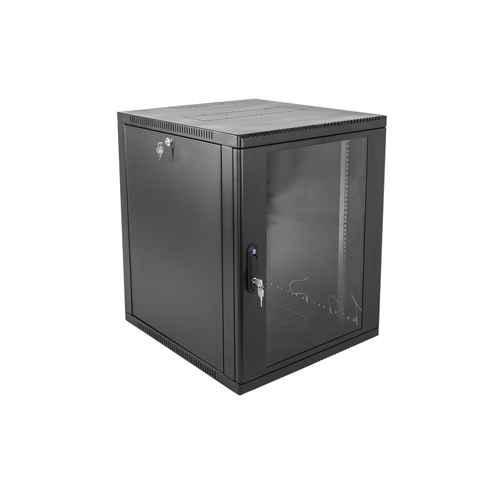 ЦМО Шкаф телекоммуникационный настенный сварной 12U (600 x 350) съёмные стенки, дверь стекло, чёрный, ШРН-12.350-9005
