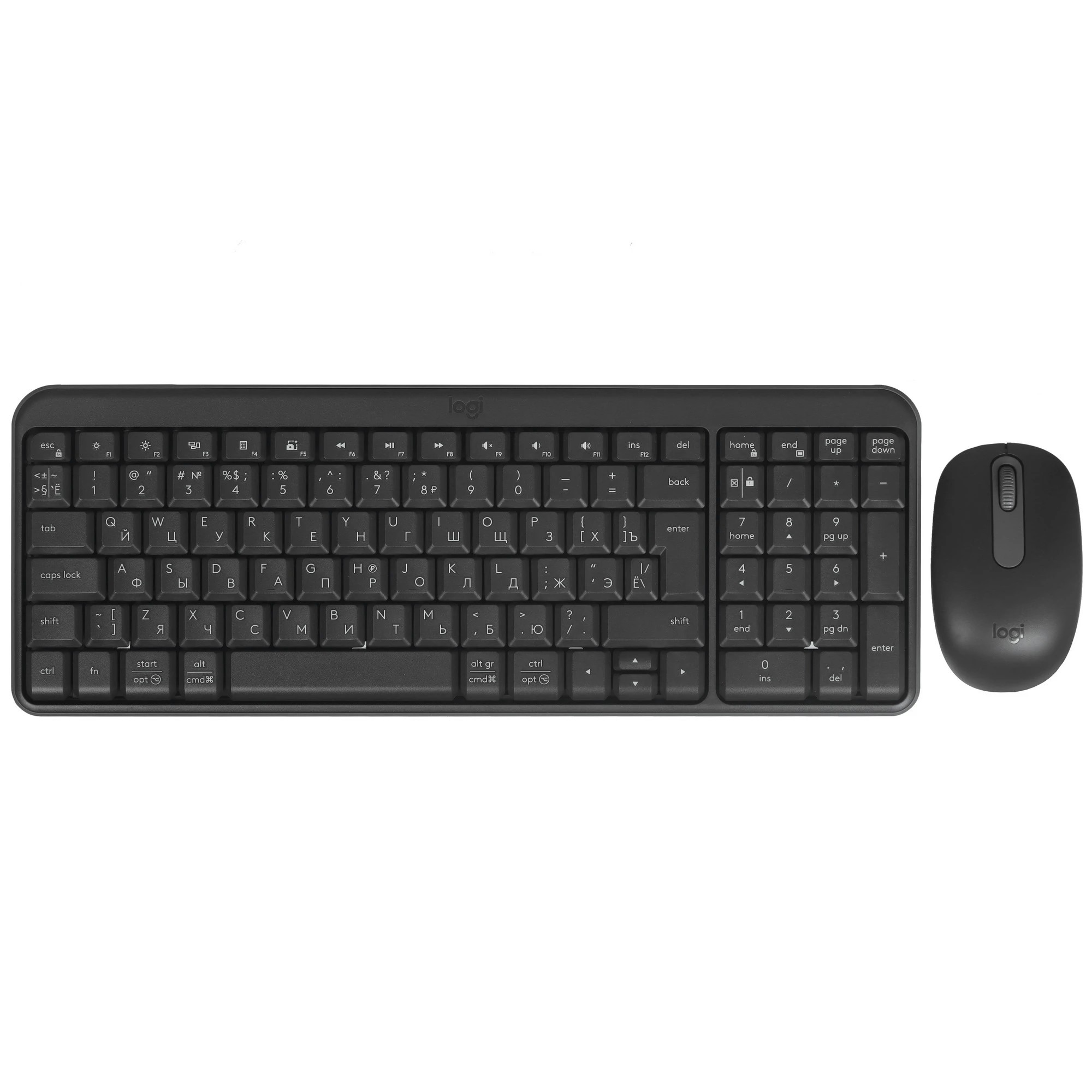 920-013853 Logitech Клавиатура + мышь MK250 оригинальная заводская гравировка RU/LAT