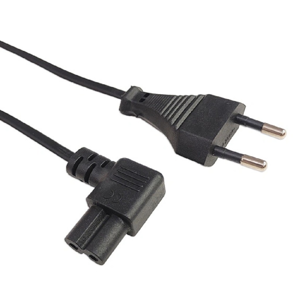 Кабель питания Filum FL-PC2.5-EU-C7A-3M CEE 7/16 - С7 угловая, 2х0.5, 220В, 2.5A, чёрный, 3м (1115459)
