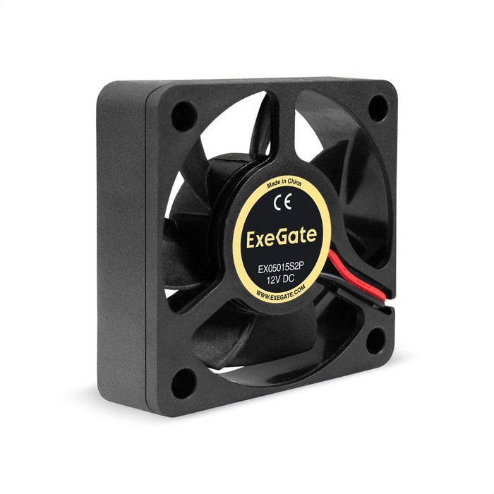 Exegate EX295221RUS Вентилятор 12В DC ExeGate EX05015S2P (50x50x15 мм, Sleeve bearing (подшипник скольжения), 2pin, 5500RPM, 30dBA)
