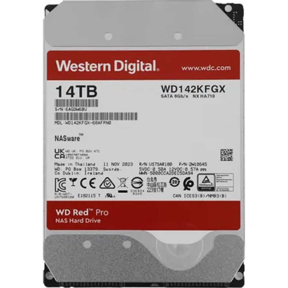 14TB WD Red Pro (WD142KFGX) {Serial ATA III, 7200- rpm, 512Mb, 3.5"}