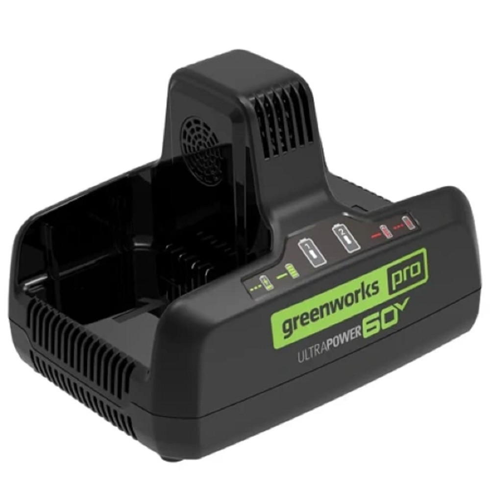 Greenworks Быстрое зарядное устройство для двух аккумуляторов G60DC10, 60V, 10А [2954407]