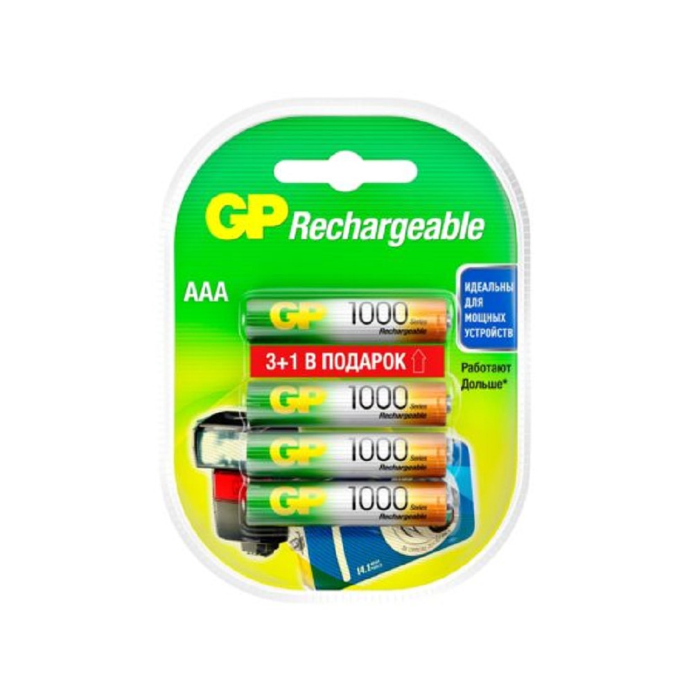 GP ReEnergy 100AAAHC AAA, емкость 1000 мАч(100AAAHC3/1RGY-2CRCB4)(4891199201479)