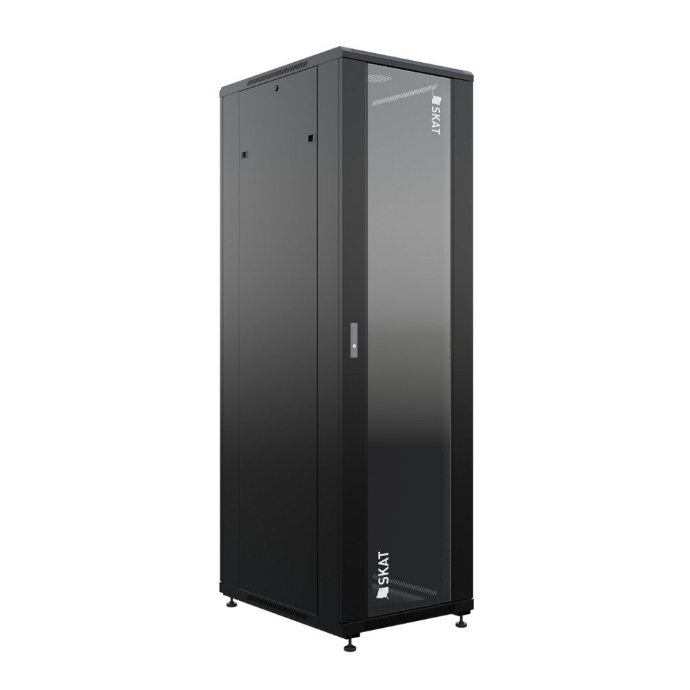 БАСТИОН SKAT TB-22R680GF-B Шкаф напольный универсальный серверный 22U 600х800мм, дверь стеклянная (4402) {1.5 года гарантия}