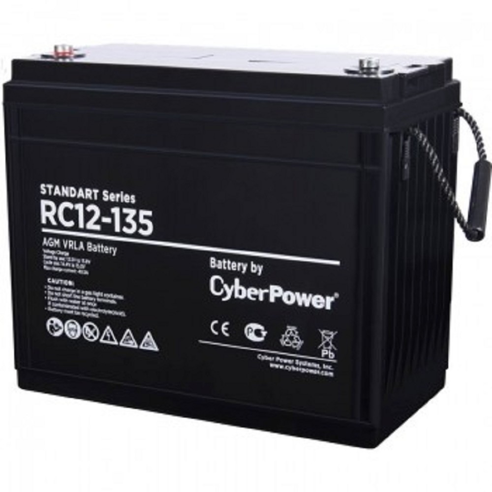 CyberPower АКБ RC 12-135 12V/135Ah {клемма М8, ДхШхВ 340х173х281мм., высота с   клеммами284, вес 40кг., срок службы 10 лет}
