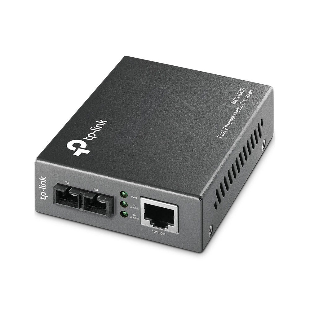 TP-Link MC110CS Медиаконвертер Fast Ethernet 100Base-TX / 100Base-FX (Duplex SC), 1310нм, одномод (до 20 км)