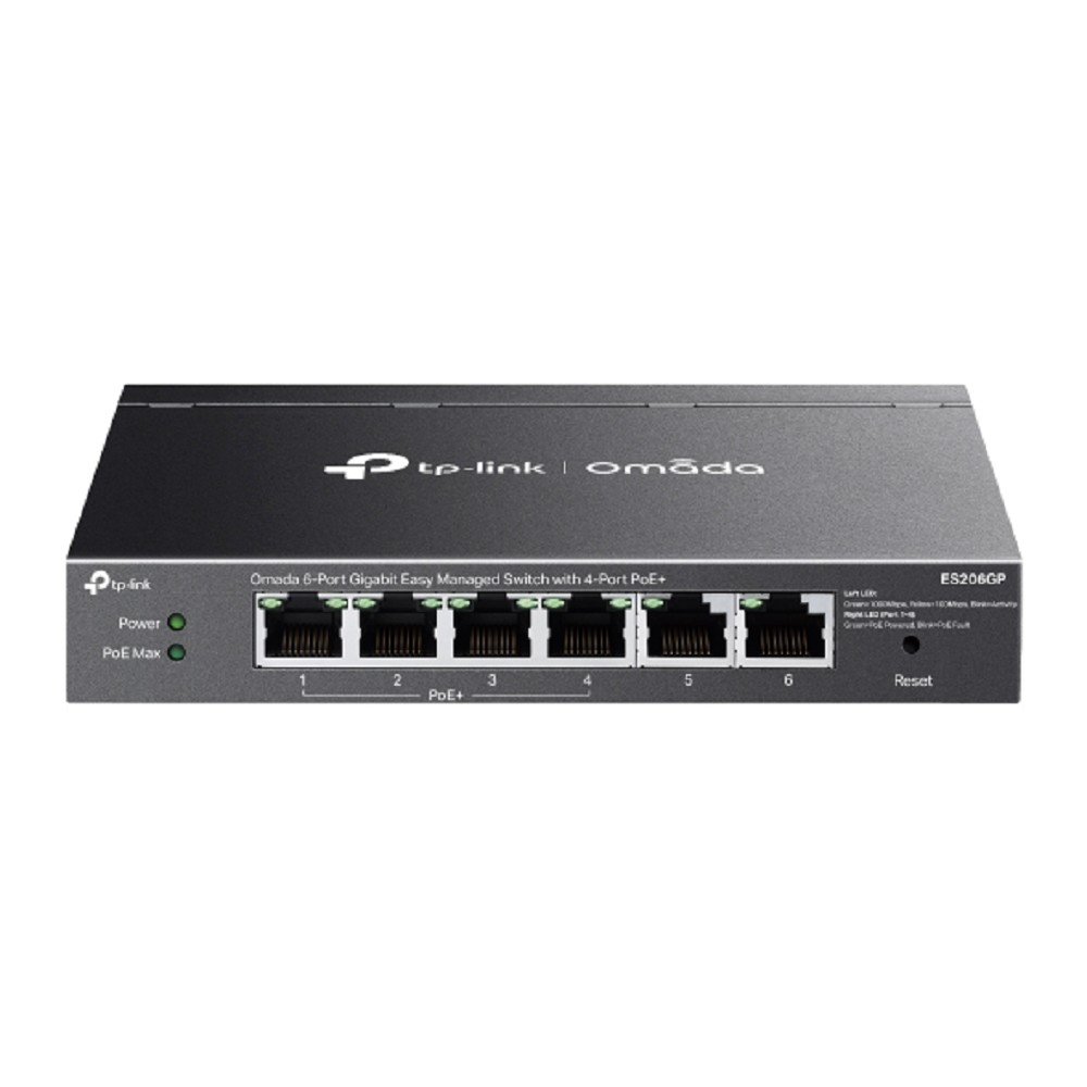 TP-Link ES206GP Omada 6-портовый гигабитный Easy Managed коммутатор с 4 портами PoE+