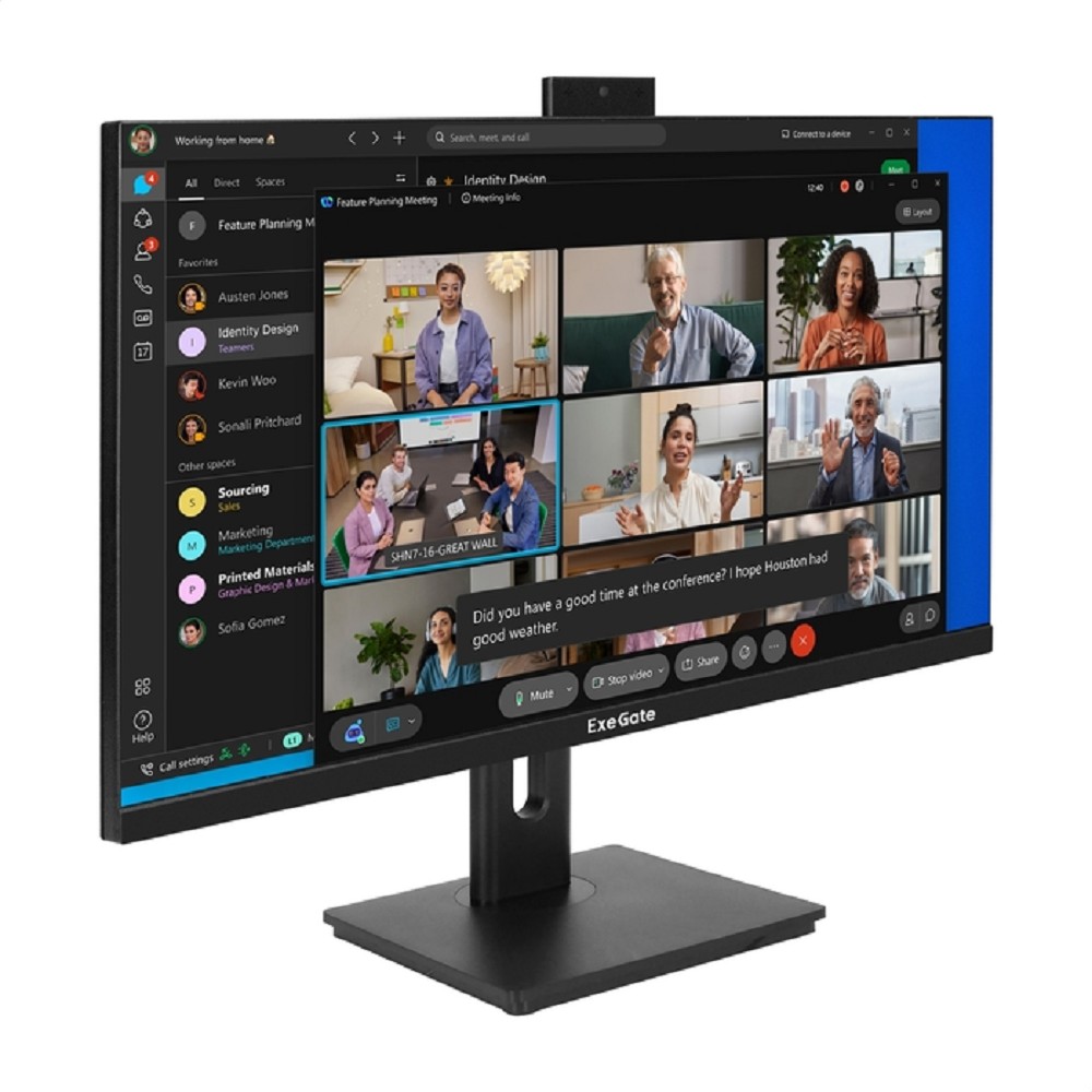 LCD ExeGate 27" EA2707CA SuperView {IPS 2560x1440 75Hz 5ms 16:9 250cd 1000:1 178/178 HDMI DisplayPort USB webcam AudioOut HAS pivot} [EX298883RUS]