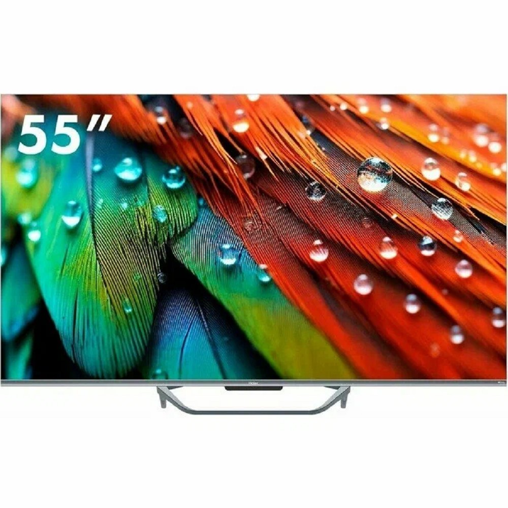55" Телевизор HAIER Smart TV S4, QLED, 4K Ultra HD, серый, СМАРТ ТВ, Android TV [DH1VMZD01RU]