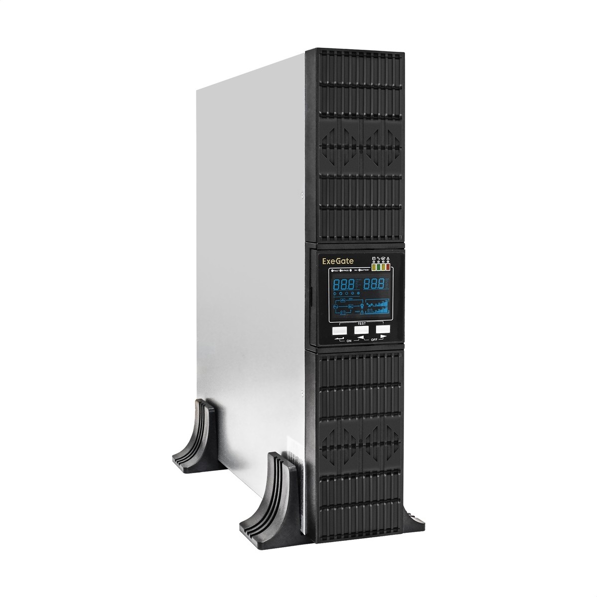 Exegate EP285647RUS ИБП On-line ExeGate PowerExpert ULS-2000.LCD.AVR.C13.USB.RS232.SNMP.2U <2000VA/2000W, On-Line, PF=1, LCD, 6*IEC-C13, RS232, USB, SNMP-slot, Rackmount 2U/Tower, Black>
