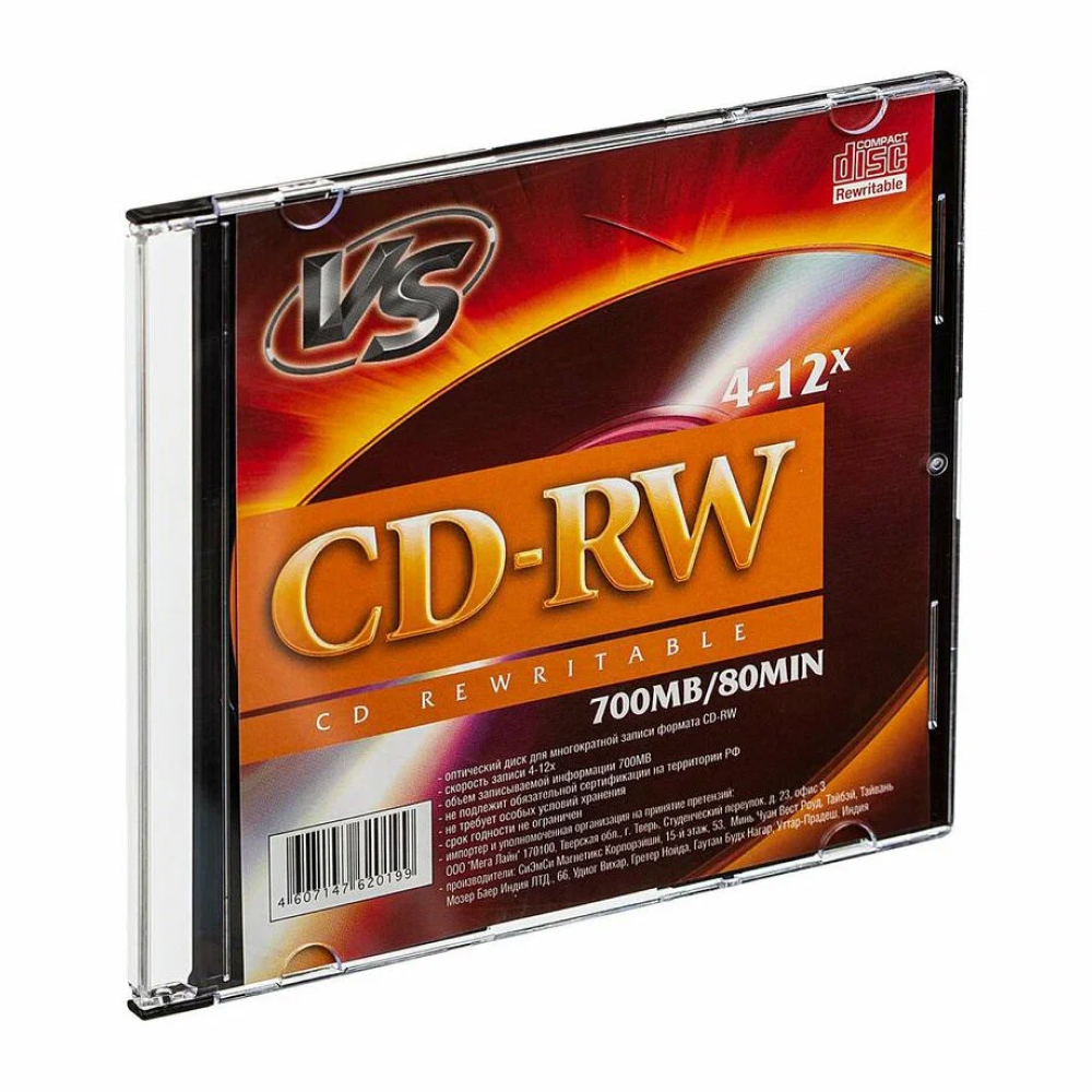 VS CD-RW 80 4-12x SL/5 (VSCDRWSL501)(620212)