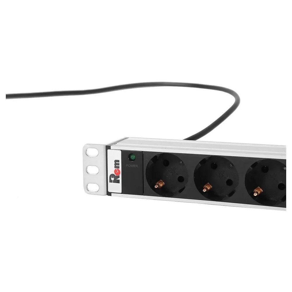 REM Вертикальный блок розеток Rem-16 с инд., 25 Shuko, 16A, алюм., 42-48U, шнур 3 м. (R-16-25S-I-1820-3)